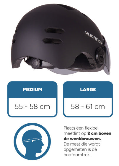 Rucanor Urban Sprint Scooting Bicycle Casor Visor NTA8776 Black Taille 55-58 CM (M)