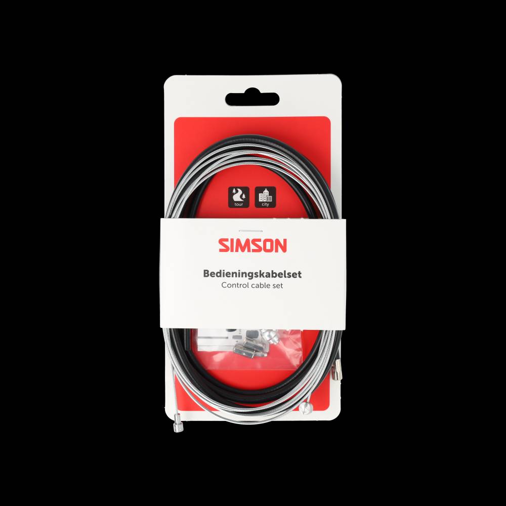 Jeu de câbles de frein Simson complet universel noir