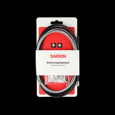 Jeu de câbles de frein à tambour Simson complet universel noir en acier inoxydable