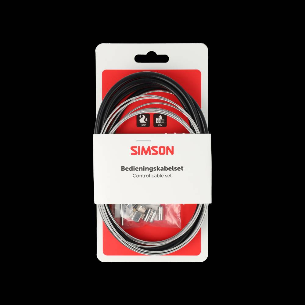 Jeu de câbles de frein Simson, cale complète en acier inoxydable. Nexus Rollerbr. noir