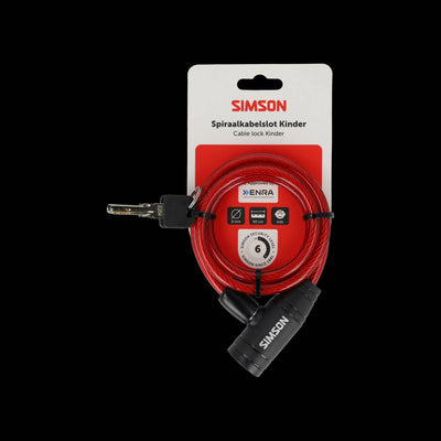 Simson câble antivol spirale enfants 8mm x 90cm