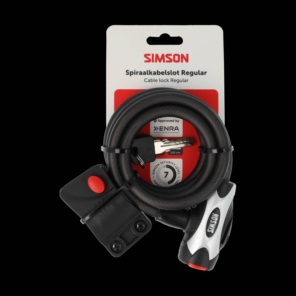 Câble antivol spirale Simson taille normale xl 10mm x 150cm