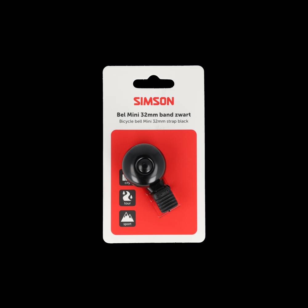 Simson sonnette de vélo mini 32 mm fixation flexible noir