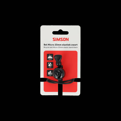 Simson sonnette de vélo micro 23mm fixation élastique en caoutchouc noir