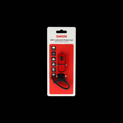 Lampe de poche LED Simson USB-C rouge