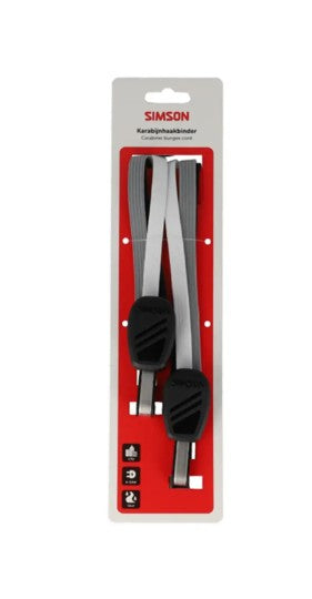 Sangle mousqueton Simson 60cm noir blanc gris