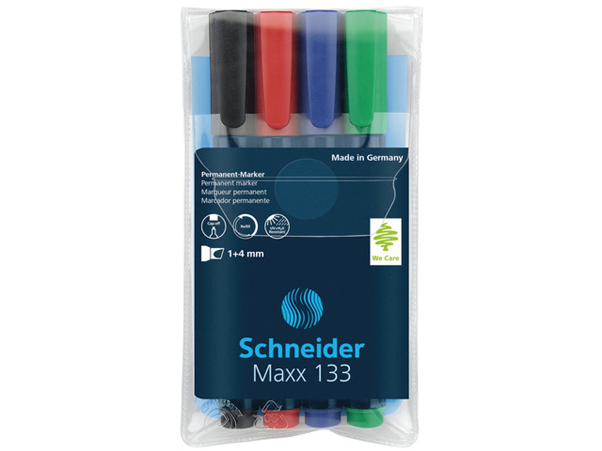 Schneider marqueur permanent burin 4 pièces