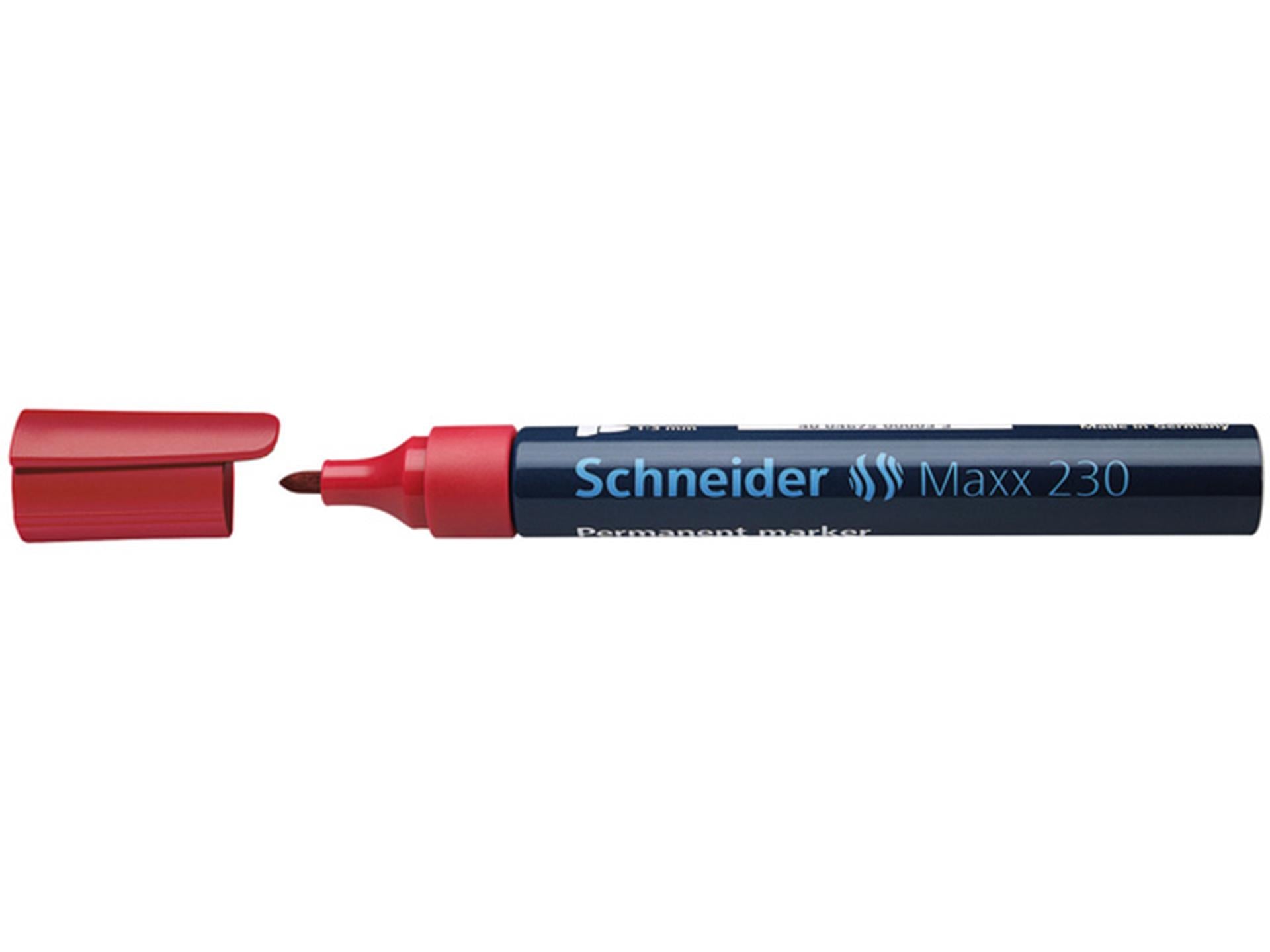 Schneider marqueur permanent 230 rond rouge 10 pcs
