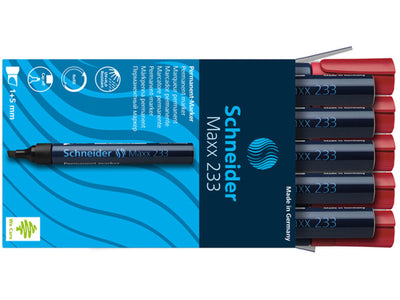 Schneider marqueur permanent 233 burin rouge 10 pcs