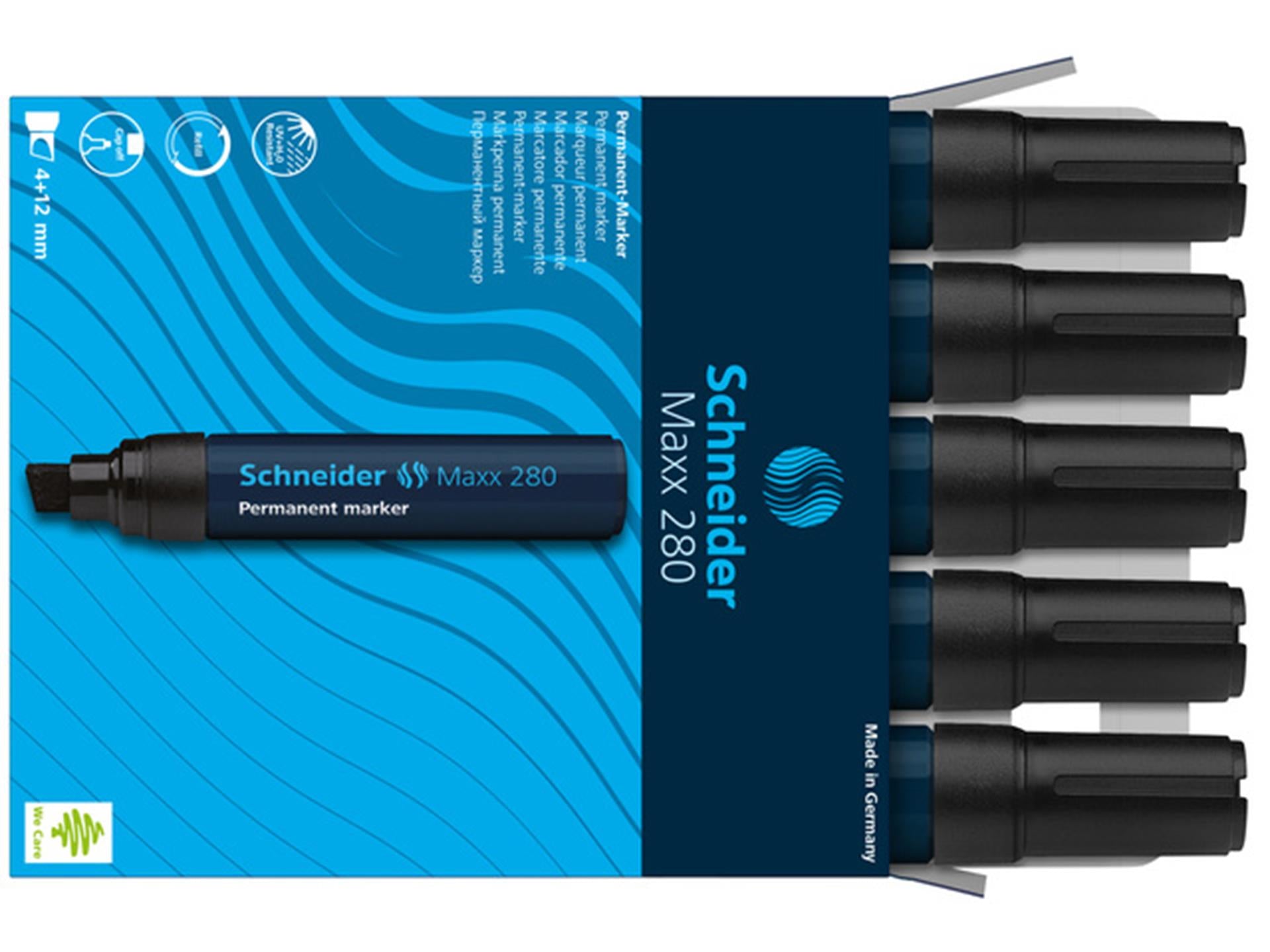 Schneider marqueur permanent 280 burin noir 5 pcs