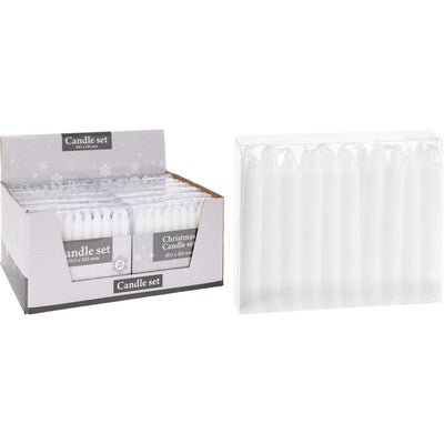 Bougies pour sapin de Noël Home style 20 pièces 10,5 cm blanc