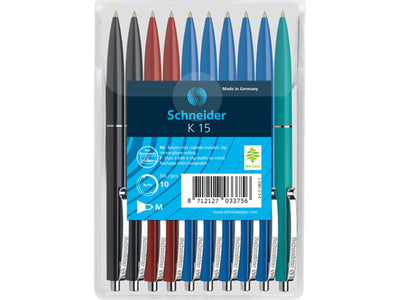 Schneider Schneider S-3081-2-3-4 Ballpoint Pen K15 10S Couleurs d'assorti dans le sac en tête
