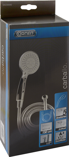 Cornat set de douche carballo 5s chrome-blanc - sa330595