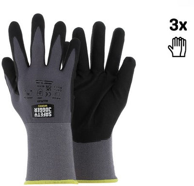 Ty gants de jogging sûrs allflex 4131x | gris noir | taille 11 - 00.118.100.11