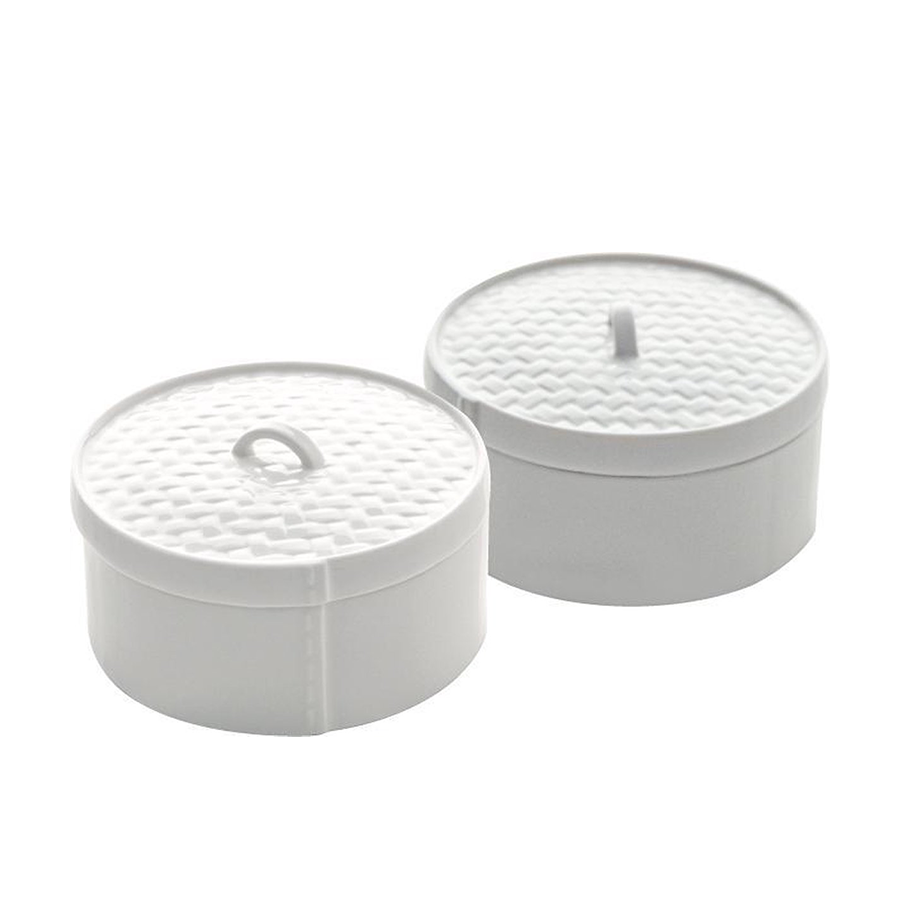 Panier apéritif sel poivre avec couvercle dim sum 2 pièces