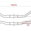 Envoyer Wien Ø31,8 b = 640 mm, 35 ° Bent - Matt Black