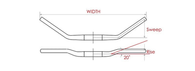 Envoyer Wien Ø31,8 b = 640 mm, 35 ° Bent - Matt Black