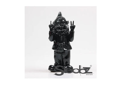 Stoobz design Stoobz gnome paix noir 13x11x31cm