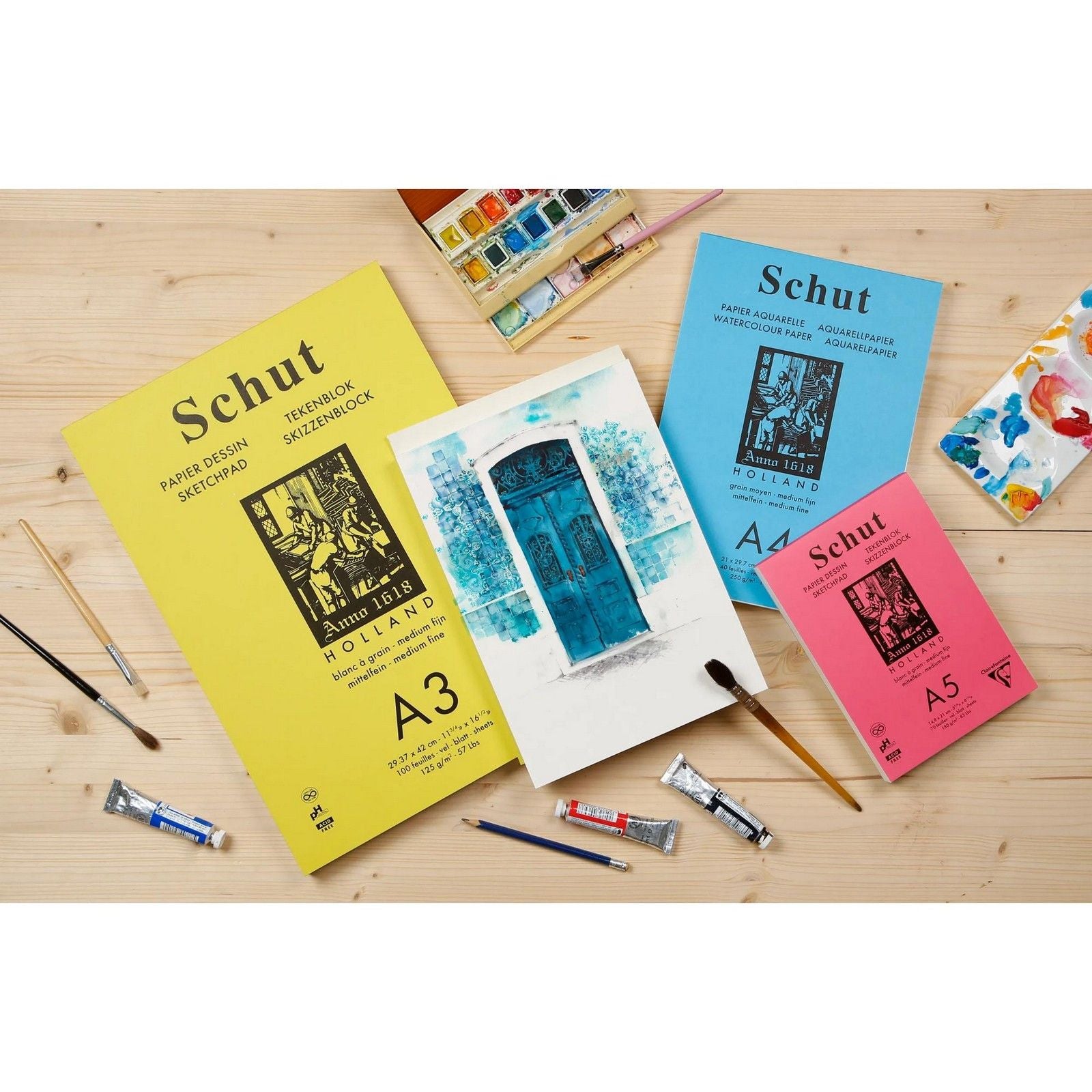 Clairefontaine • bloc à dessin schut 125g texture fine a5 blanc 100x