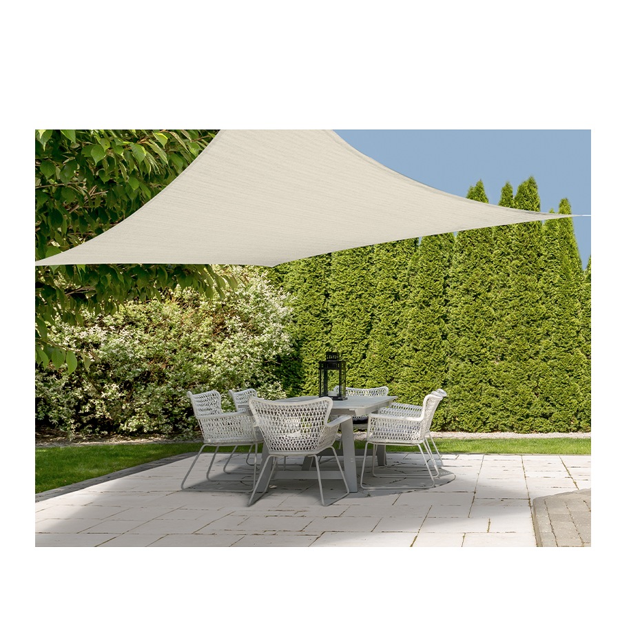 Toile d'ombrage 300x300cm carrée blanc cassé