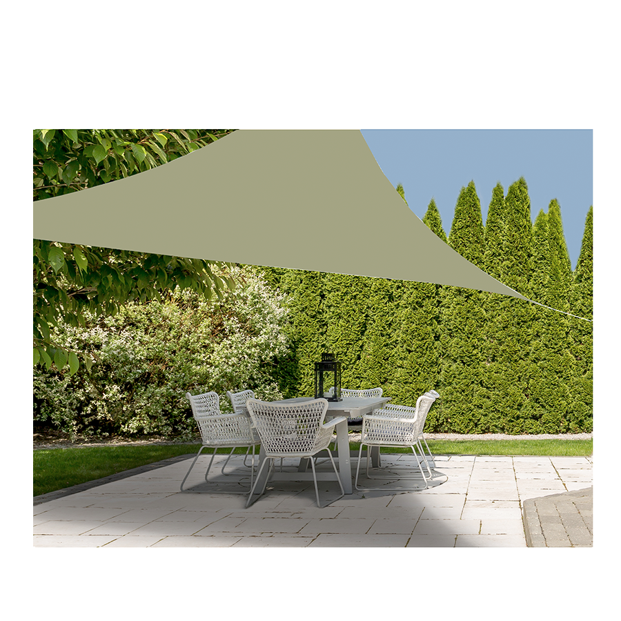Triangle de tissu d'ombrage d'ambiance 3 x 3 x 3 m vert