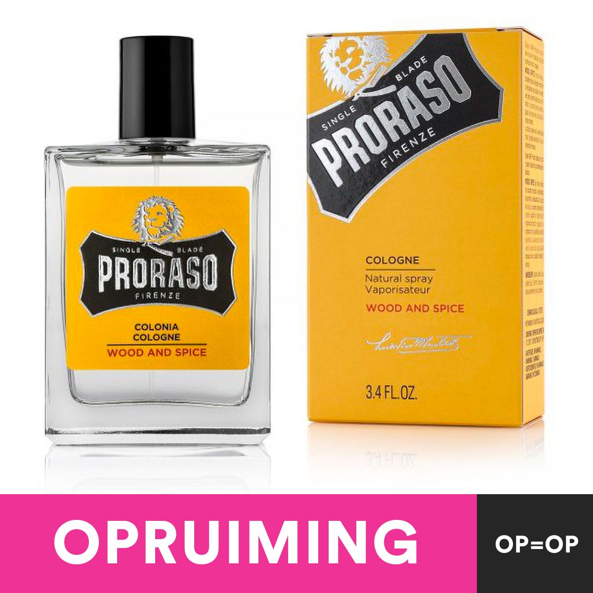 Proraso eau de Cologne spray naturel épices bois 100ml