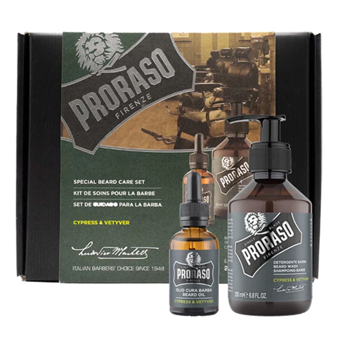 Proraso coffret de soins pour barbe cyprès vétiver