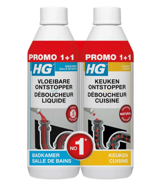 Hg déboucheur liquide déboucheur cuisine pack promo 2 x 500 ml - 11336372