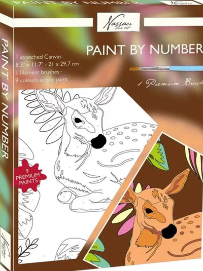 BONGERS TOYS Numéro de peinture sur un tissu en toile, cerf couché