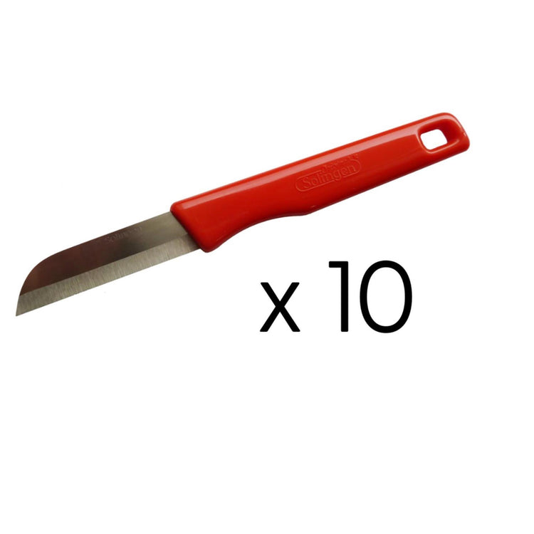 Couteau d'office solingen acier inoxydable rouge 10 pièces