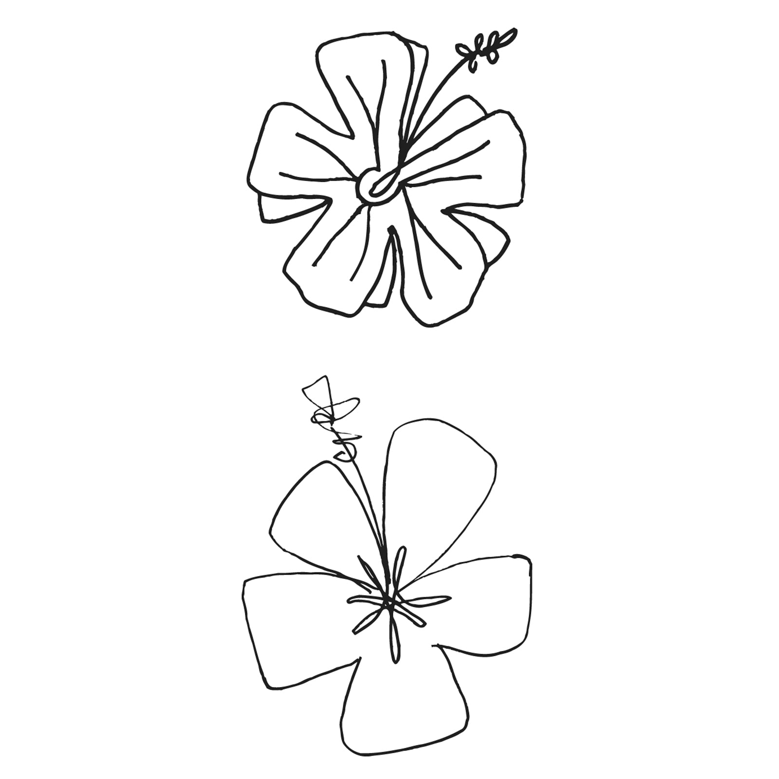 Chat Scrappy sans marque • jeu de tampons transparent 2,5x5,5 cm hibiscus
