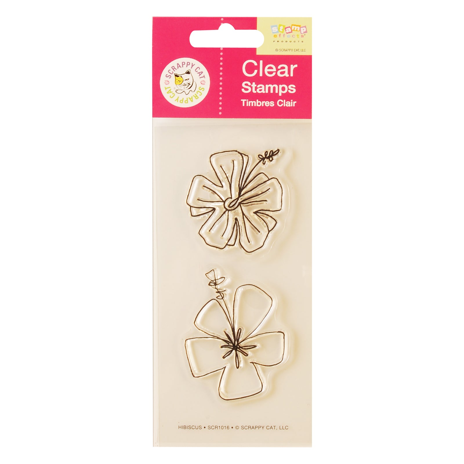 Chat Scrappy sans marque • jeu de tampons transparent 2,5x5,5 cm hibiscus