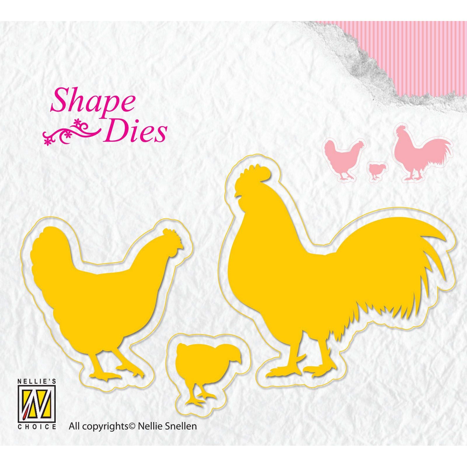 Le choix de Nellie • matrices en forme de poulets 3pcs.