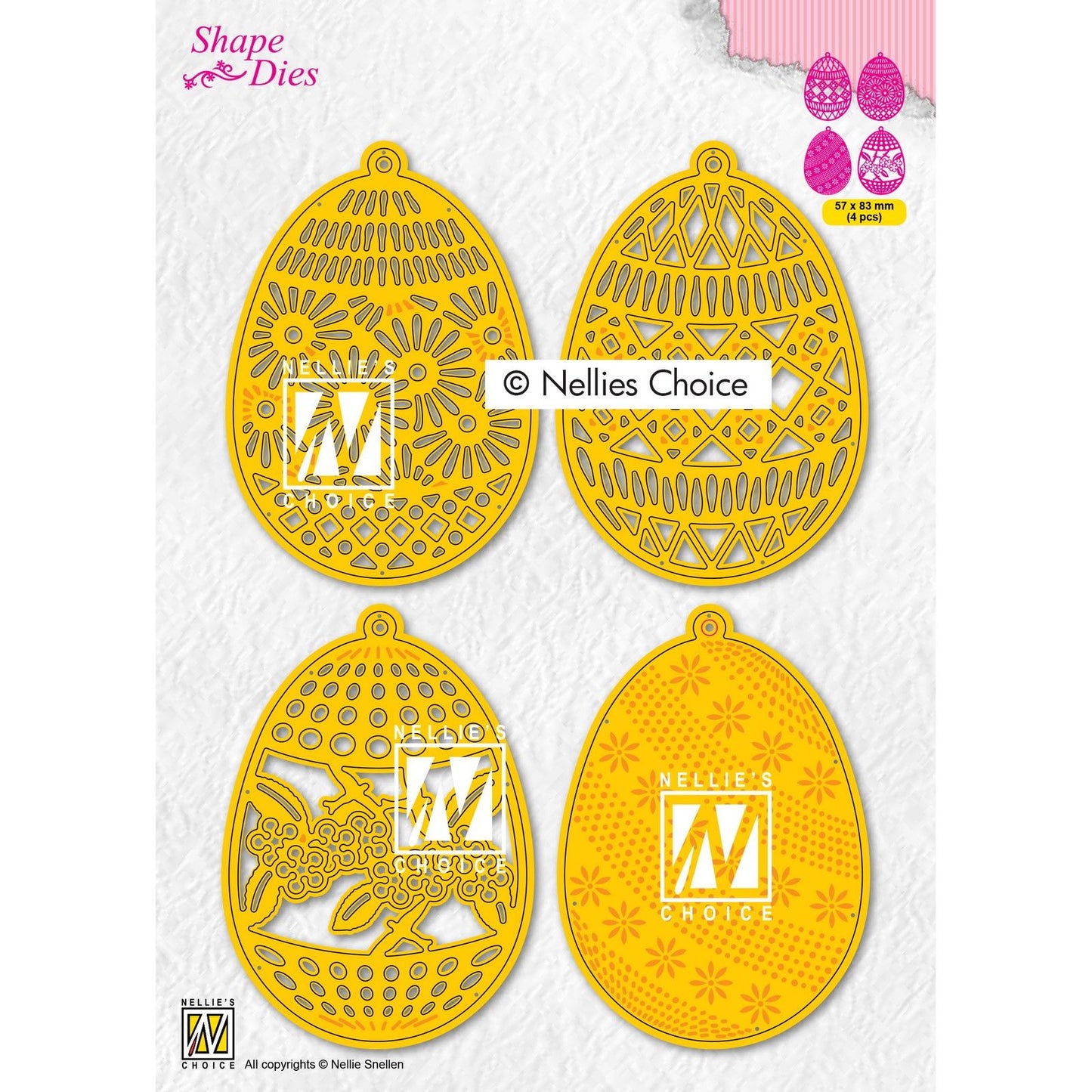 Le choix de Nellie • Matrices de forme Oeufs de Pâques 4pcs.