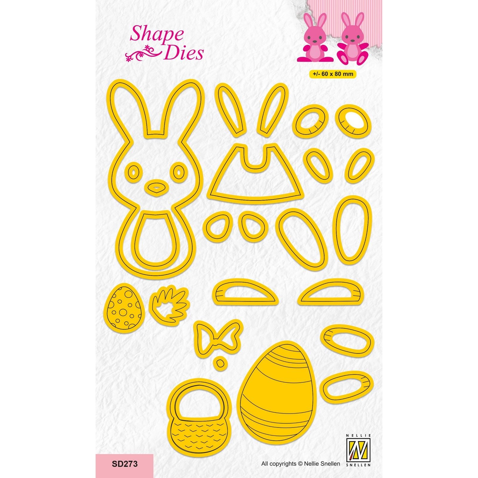 Le choix de Nellie • matrices en forme de lapin de Pâques 22pcs.