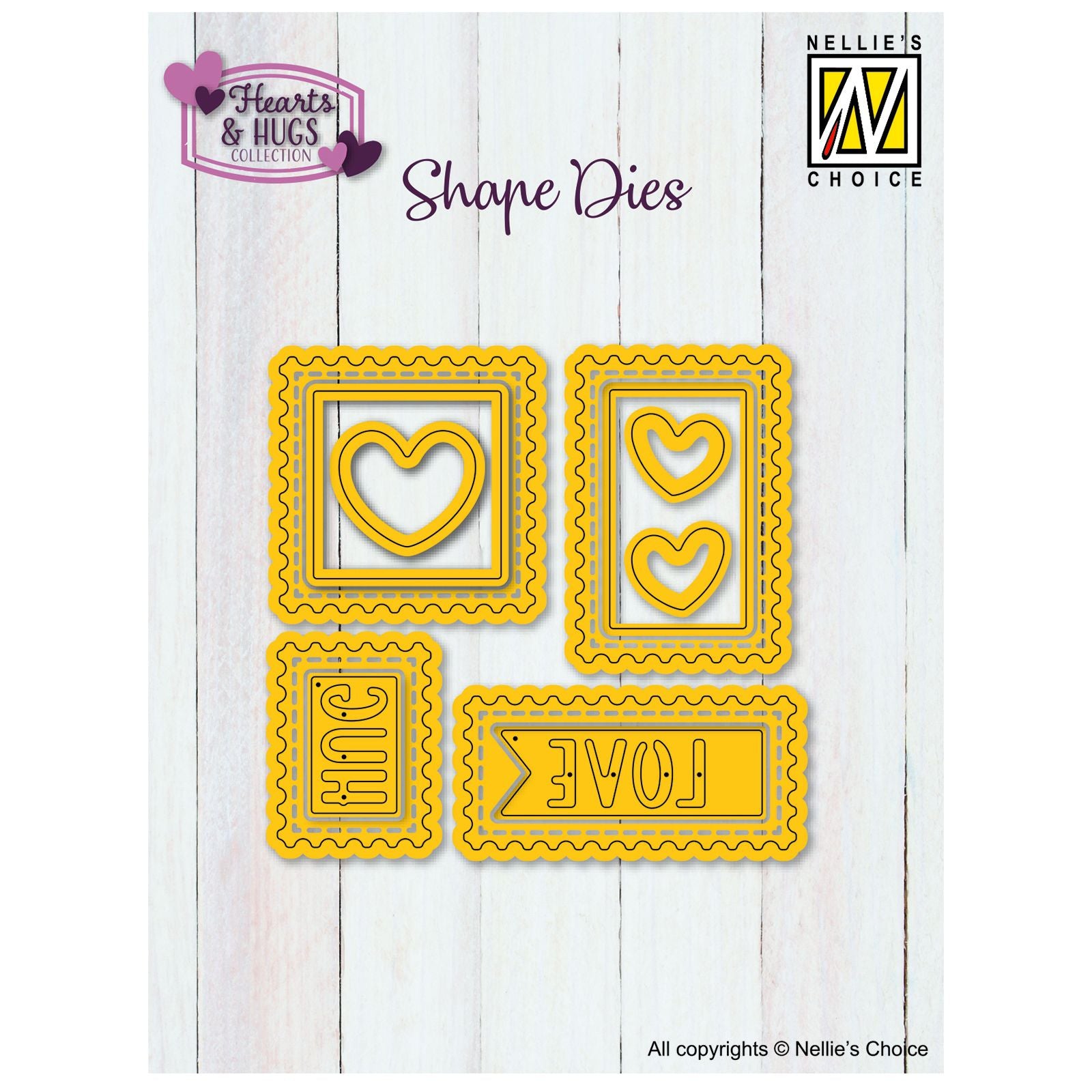 Le choix de Nellie • Matrices de forme tampons coeurs 3x3cm à 4x4cm 11pcs.