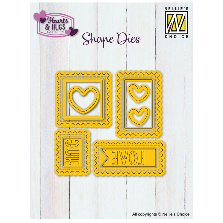 Le choix de Nellie • Matrices de forme tampons coeurs 3x3cm à 4x4cm 11pcs.