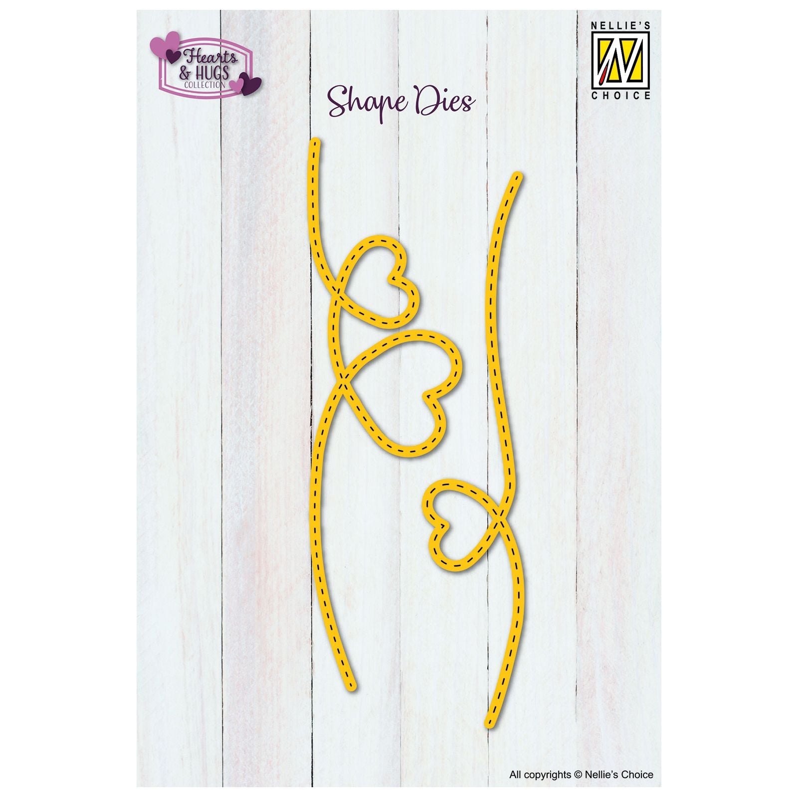 Le choix de Nellie • matrices forme ligne pointillée avec coeur 14x3x2cm 2pcs.