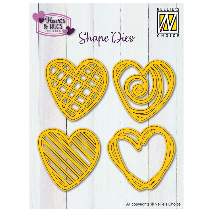 Le choix de Nellie • matrices de forme coeurs doodle 4x4x4cm 4pcs.