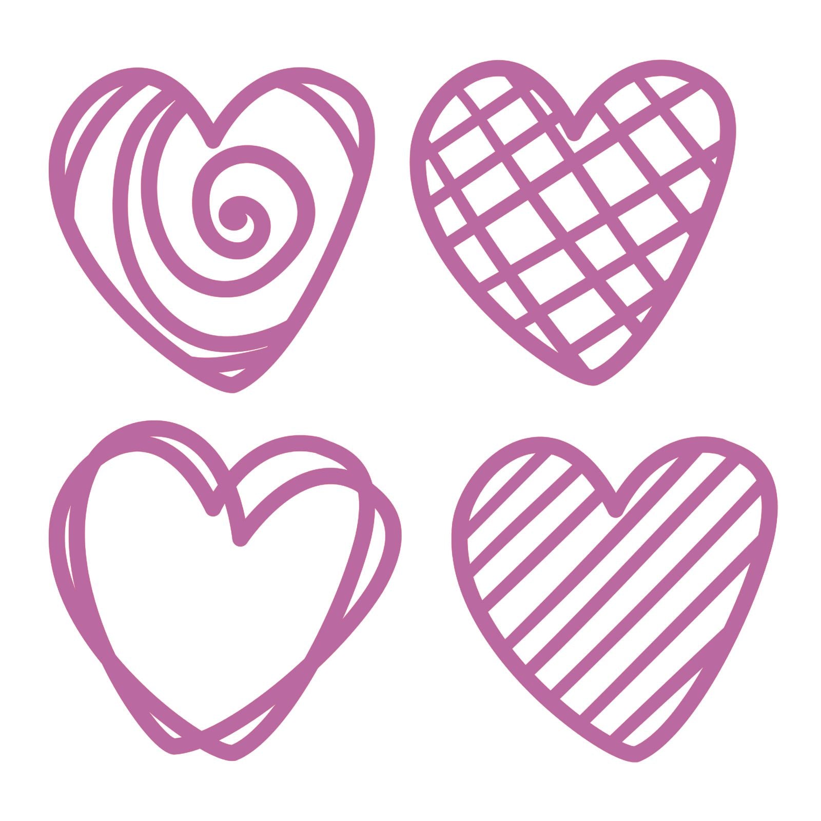 Le choix de Nellie • matrices de forme coeurs doodle 4x4x4cm 4pcs.