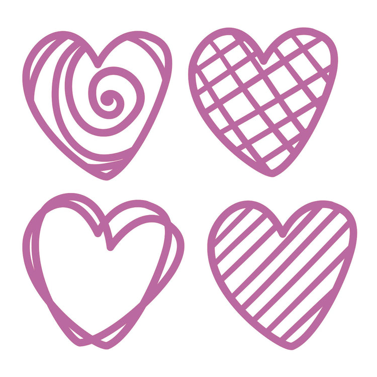 Le choix de Nellie • matrices de forme coeurs doodle 4x4x4cm 4pcs.