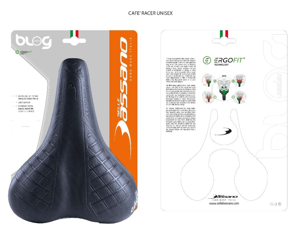 Bicycle Saddle Selle Bassano Cafe Racer Bobber pour hommes - noir