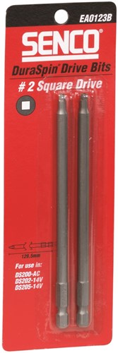 Senco duraspin bits sq2 - carré - 129,5 mm.ds200 ds202 ds205 - blister de 2 pcs. -ea0123b