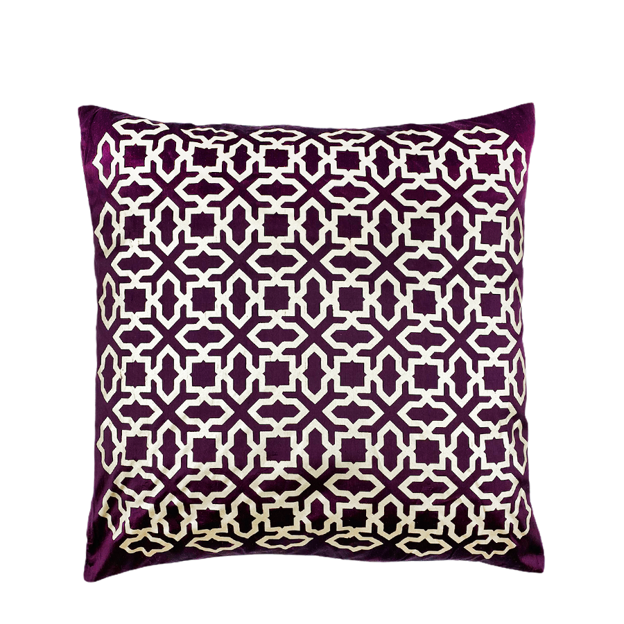 Housse de coussin Seq home soie violet champagne 45x45cm