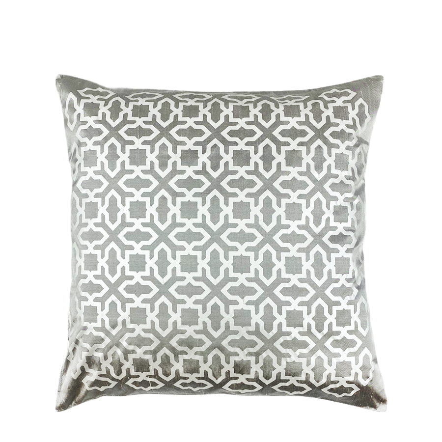 Seq home housse de coussin en soie argent blanc 45x45cm
