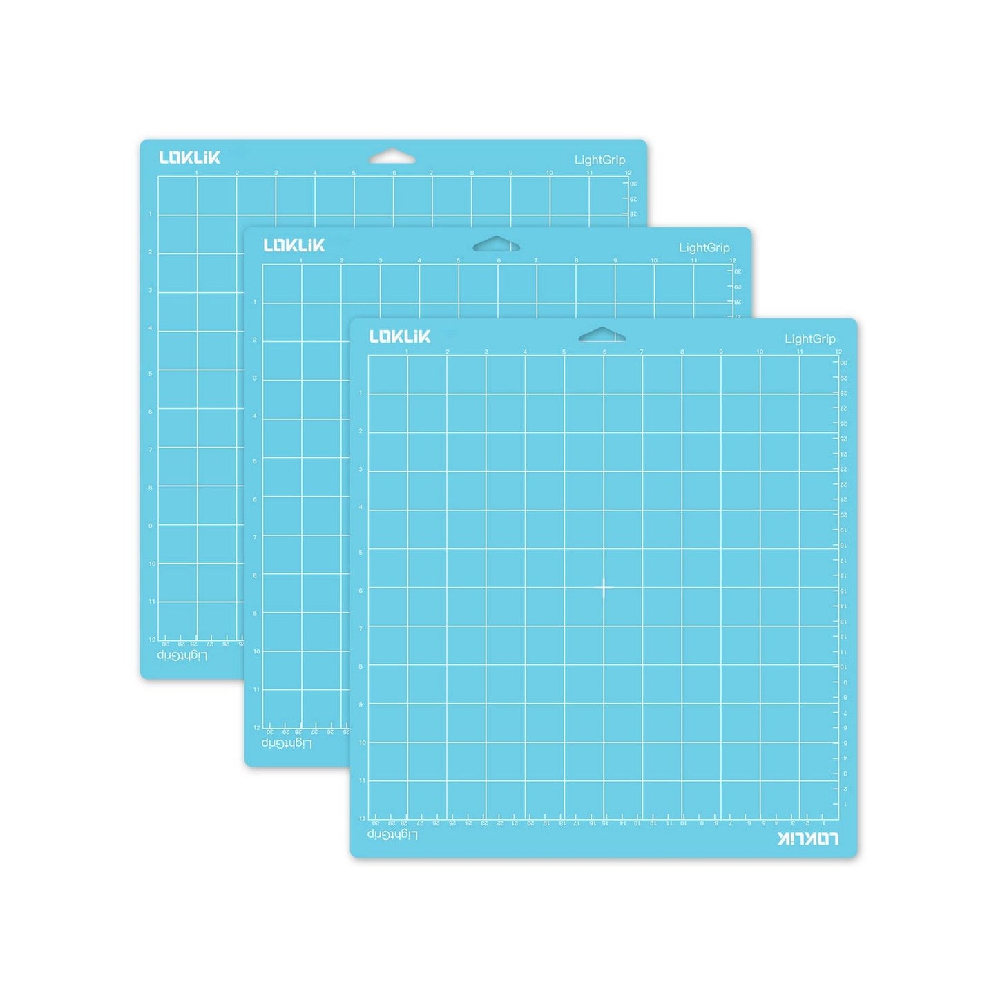 Loklik • tapis de découpe grip léger 30,5x30,5cm bleu 3 pcs.