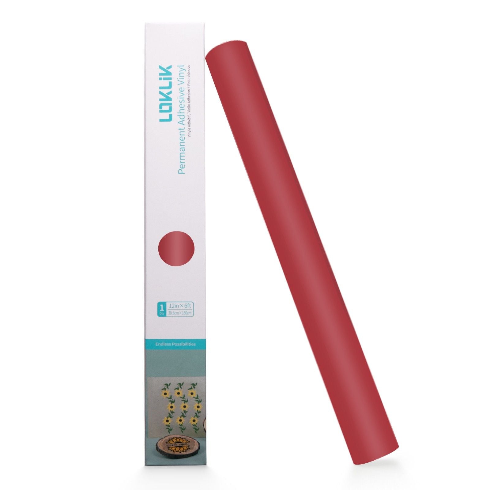 Loklik • vinyle autocollant permanent rouge mat 30,5x180cm