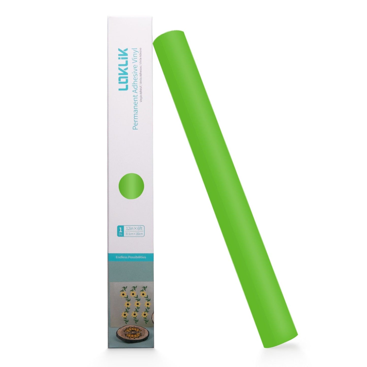 Loklik • vinyle autocollant permanent vert pomme mat 30,5x180cm
