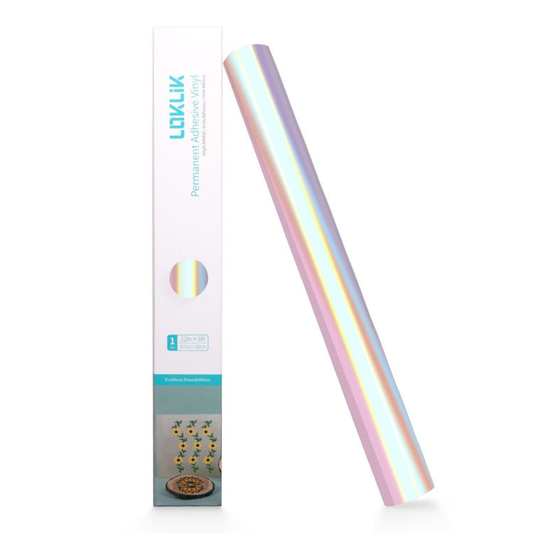 Loklik • vinyle autocollant permanent holographique rose 30,5x90cm