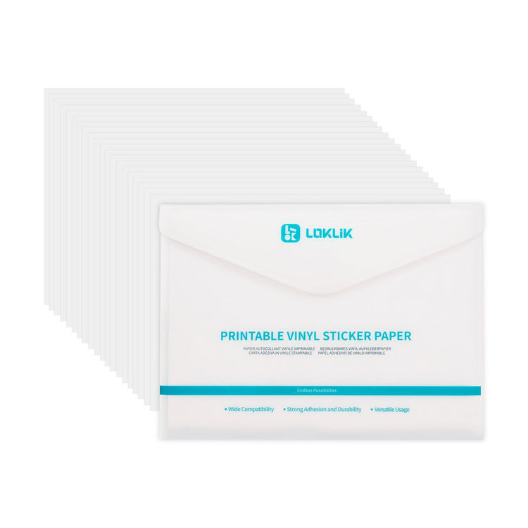 Loklik • papier autocollant vinyle imprimable mat a4 20x
